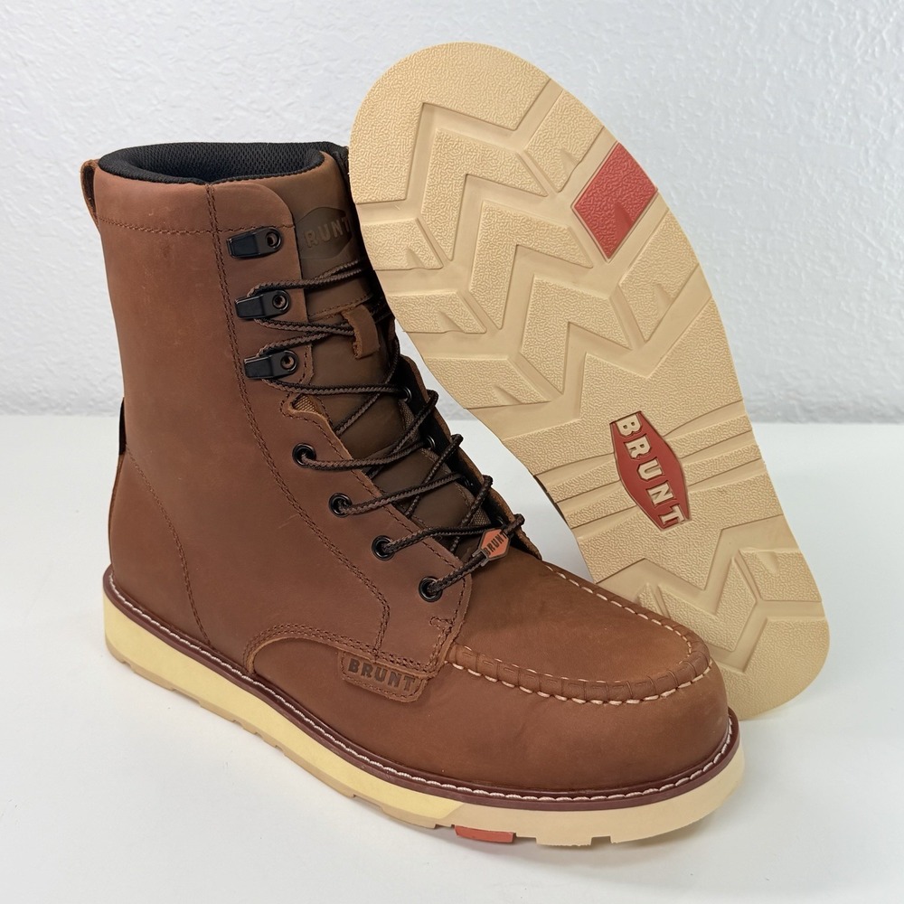 Brunt Marin 8" Soft Toe Boots Mens Size 10.5 Brown Waterproof Work Safety ASTM